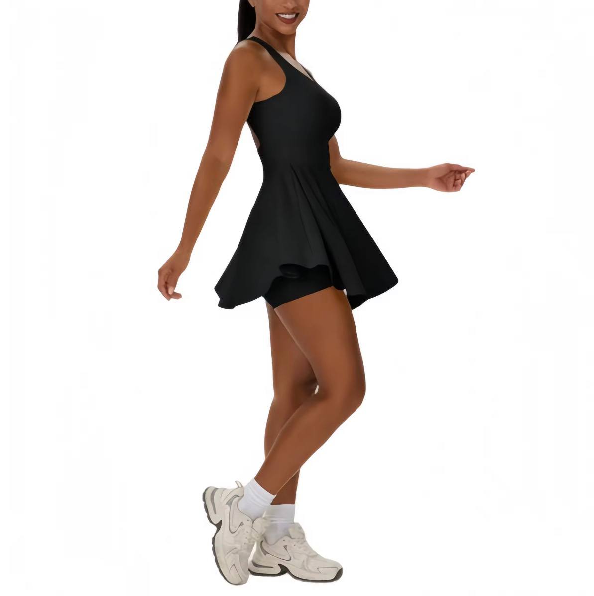 Arc Dress Black - side view