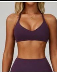 Block Shorts Set Plum