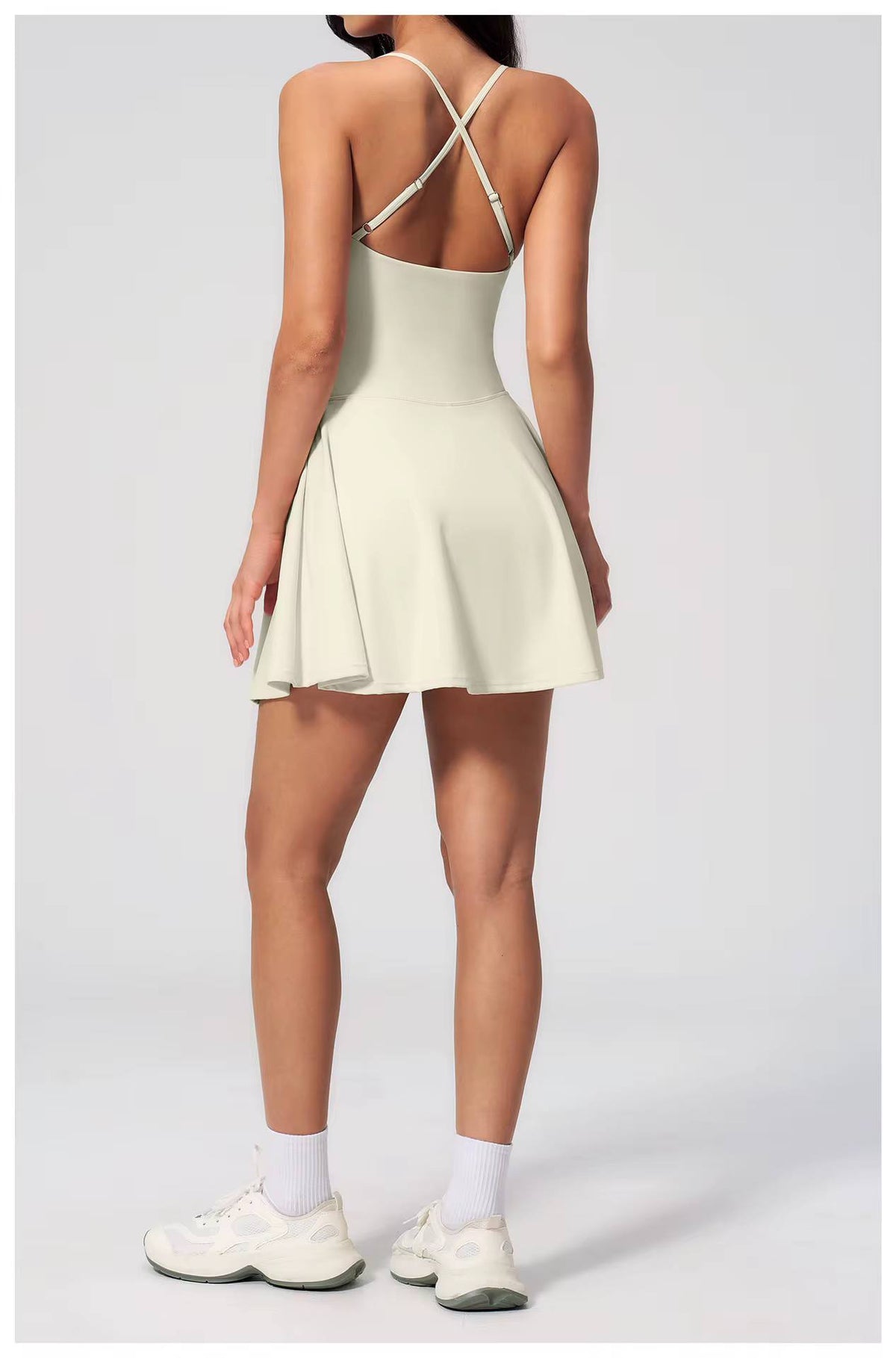 Flow Dress White - back view