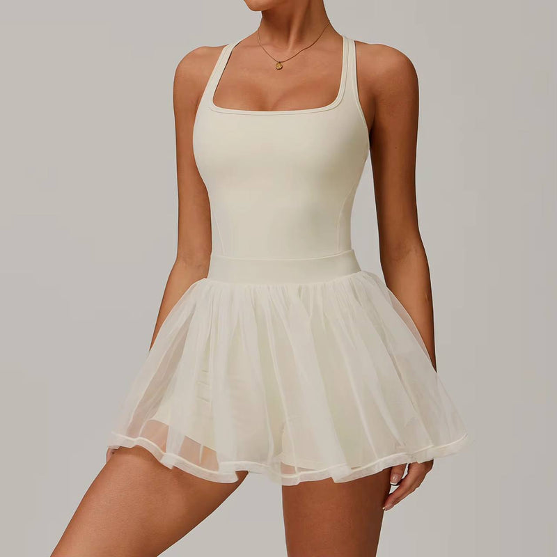 Luna Dress Cream - front view