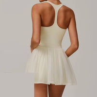 Luna Dress Cream - back view