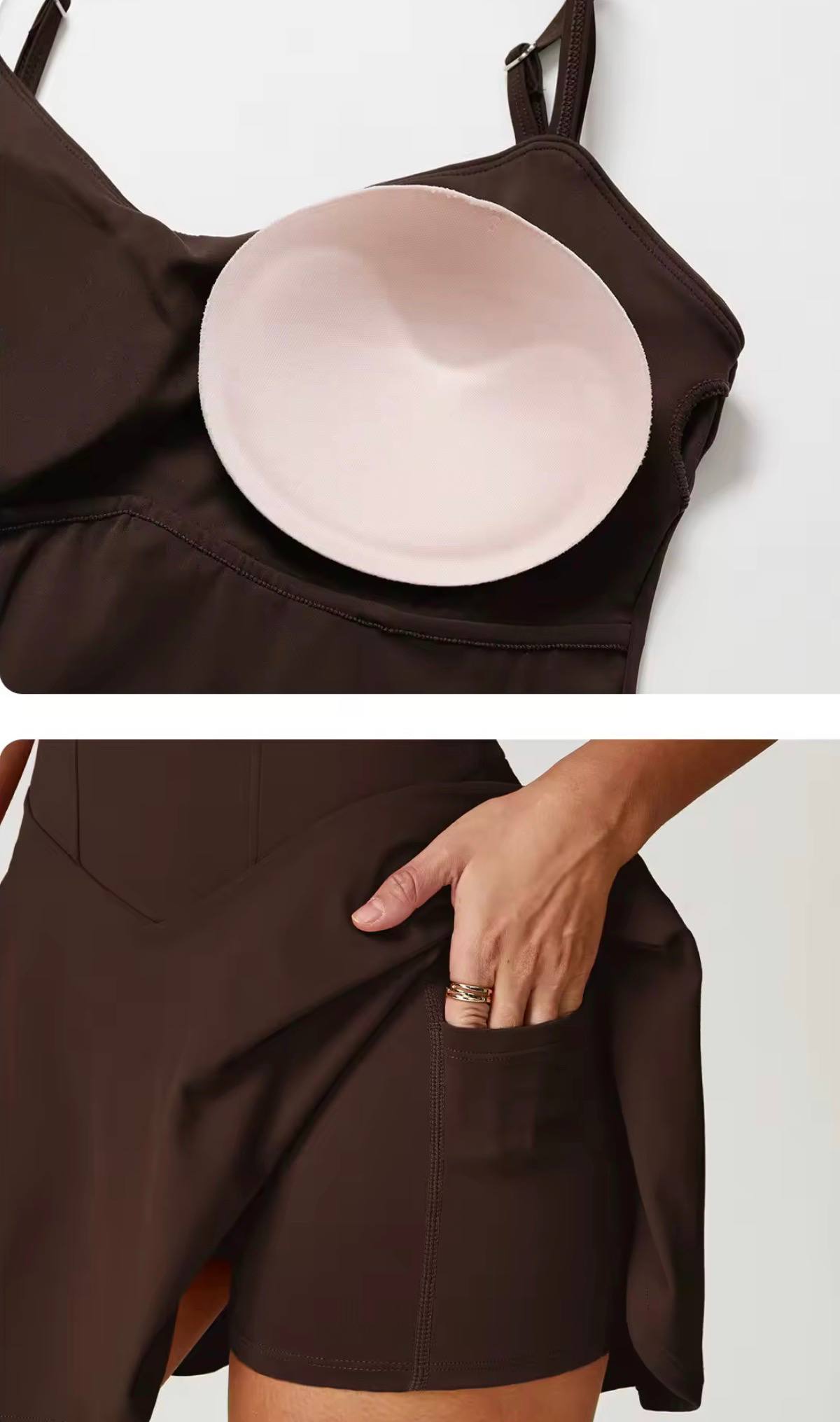 Muse Dress - removable pad and pocket detail