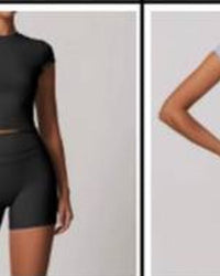 Rib Shorts Set Charcoal