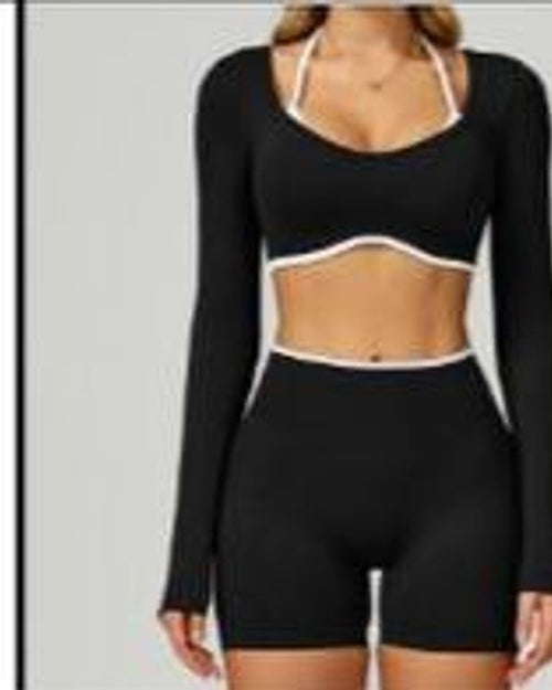 Trim Long Set Black